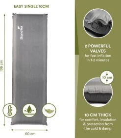 Skandika Easy Single Zelfopblaasbaar Slaapmat – Slaapmat – Slaapmat Zelfopblazend – Logeerbed – Polyester, PVC - Premium Zelfopblazend Luchtbed, Antislip-materiaal, Ideaal Voor Camping – Outdoor, Camping – Kamperen – 196 X 60 X 10 Cm – 3.2kg - Grijs 12 Skandika Easy Single Zelfopblaasbaar Slaapmat – Slaapmat – Slaapmat Zelfopblazend – Logeerbed – Polyester, PVC - Premium Zelfopblazend Luchtbed, Antislip-materiaal, Ideaal Voor Camping – Outdoor, Camping – Kamperen – 196 X 60 X 10 Cm – 3.2kg - Grijs -Home Furniture Shop 1049x1200