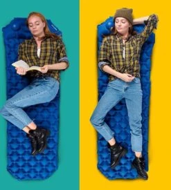 TRVLMORE Slaapmat - Zelfopblazend - 1 Persoons - Ingebouwde Pomp En Kussen - Blauw -Home Furniture Shop 1076x1200