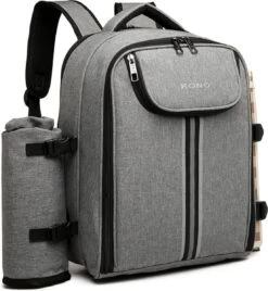 Kono Koeltas - Koelrugzak - Picknick - Picknicktas Met Flessenhouder - Koelrugtas Met Picknickkleed - Grijs (E6915 GY) -Home Furniture Shop 1108x1200