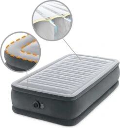 Intex Luchtbed - 1-Persoons - 99 X 191 X 46 Cm - Grijs - Met Ingebouwde Pomp, Hoeslaken Antraciet En Reparatieset -Home Furniture Shop 1133x1200 3