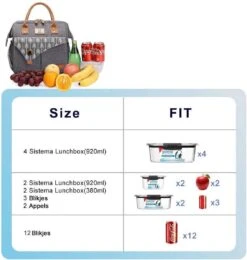 HN® Lunchtas Grijs Pijlen, Geïsoleerde Koeltas, Lekvrij, Extra Grote Opening Voor De Lunch Box, 25×16,5×26cm Design Heren En Dames -Home Furniture Shop 1138x1200 2