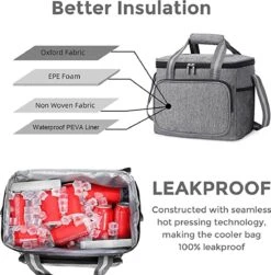 IBright Koeltas Opvouwbaar 15 Liter - 4 Laags Geïsoleerde Lunchtas - Waterdicht - Zwart -Home Furniture Shop 1182x1200