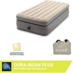 Intex Prime Comfort - Luchtbed - 1-Persoons - 99x191x51 Cm (BxLxH) - Grijs - Met Ingebouwde Motorpomp -Home Furniture Shop 1184x1200 3