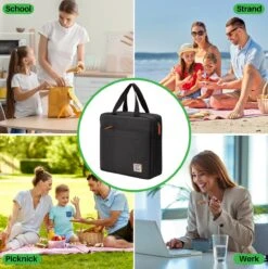 Brisby 4 Laags Geïsoleerde Koeltas - Lunchtas 7 Liter - Zwart -Home Furniture Shop 1197x1200 11