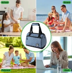 Brisby 4 Laags Geïsoleerde Koeltas - Lunchtas 10 Liter - Zigzag Blauw -Home Furniture Shop 1197x1200 13