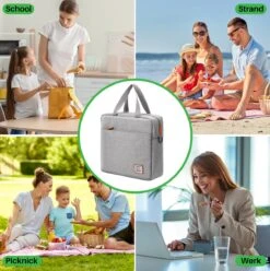Brisby 4 Laags Geïsoleerde Koeltas - Lunchtas 7 Liter - Lichtgrijs -Home Furniture Shop 1197x1200 15