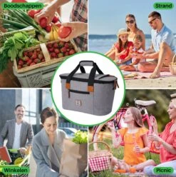 Brisby 4 Laags Geïsoleerde Koeltas - Boodschappentas 21 Liter - Grijs -Home Furniture Shop 1197x1200 4