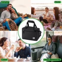 Brisby 4 Laags Geïsoleerde Koeltas - Lunchtas 12 Liter - Extra Ruimte Uitvouwbaar- Zwart -Home Furniture Shop 1197x1200 5