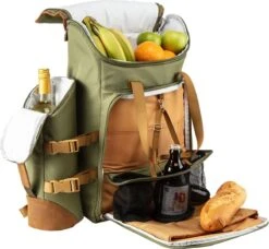 Cabinmax Koeltas - Koelrugzak - Picknick - Picknicktas Met Flessenhouder - Koelrugtas 24L - Olive Green -Home Furniture Shop 1200x1110