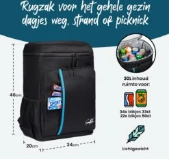 Sunflake Koelrugzak Groot - Lunchtas - Koeltas Backpack Voor Dames & Heren - Zwart -Home Furniture Shop 1200x1132 1