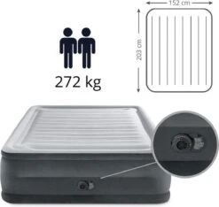 Intex Luchtbed - 2-Persoons - 152 X 203 X 33 Cm - Grijs - Met Ingebouwde Pomp, Hoeslaken Wit En Reparatieset -Home Furniture Shop 1200x1138 3