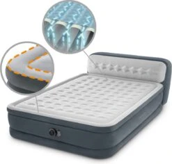 Intex 64448 - Queen Deluxe Ultra-Plush Zelfopblazend 2-persoons Luchtbed Met Hoofdboord (203x152x46cm) -Home Furniture Shop 1200x1146