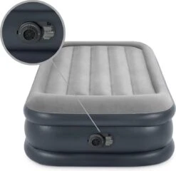 Intex Luchtbed - 1-Persoons - 99 X 191 X 42 Cm - Grijs - Met Pomp, Hoeslaken Antraciet En Reparatieset -Home Furniture Shop 1200x1166 7