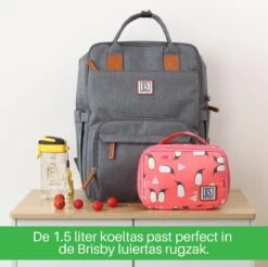 Brisby 4 Laags Geïsoleerde Koeltas - Lunchtas 1.5 Liter - Roze Pinguïn -Home Furniture Shop 1200x1195 2