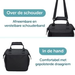 ForDig Lunchtas Zwart - Koeltas Gemaakt Van 600D Polyester Met PEVA-Voering - Ruimte Voor Lunchtrommel / Snacks / Blikjes - Koel Tas Met Mesh Opbergruimtes En Ruimte Voor Bestek - Lunch Tas Cool Bag - Coolerbag - Kleine Cooler -Home Furniture Shop 1200x1200 242
