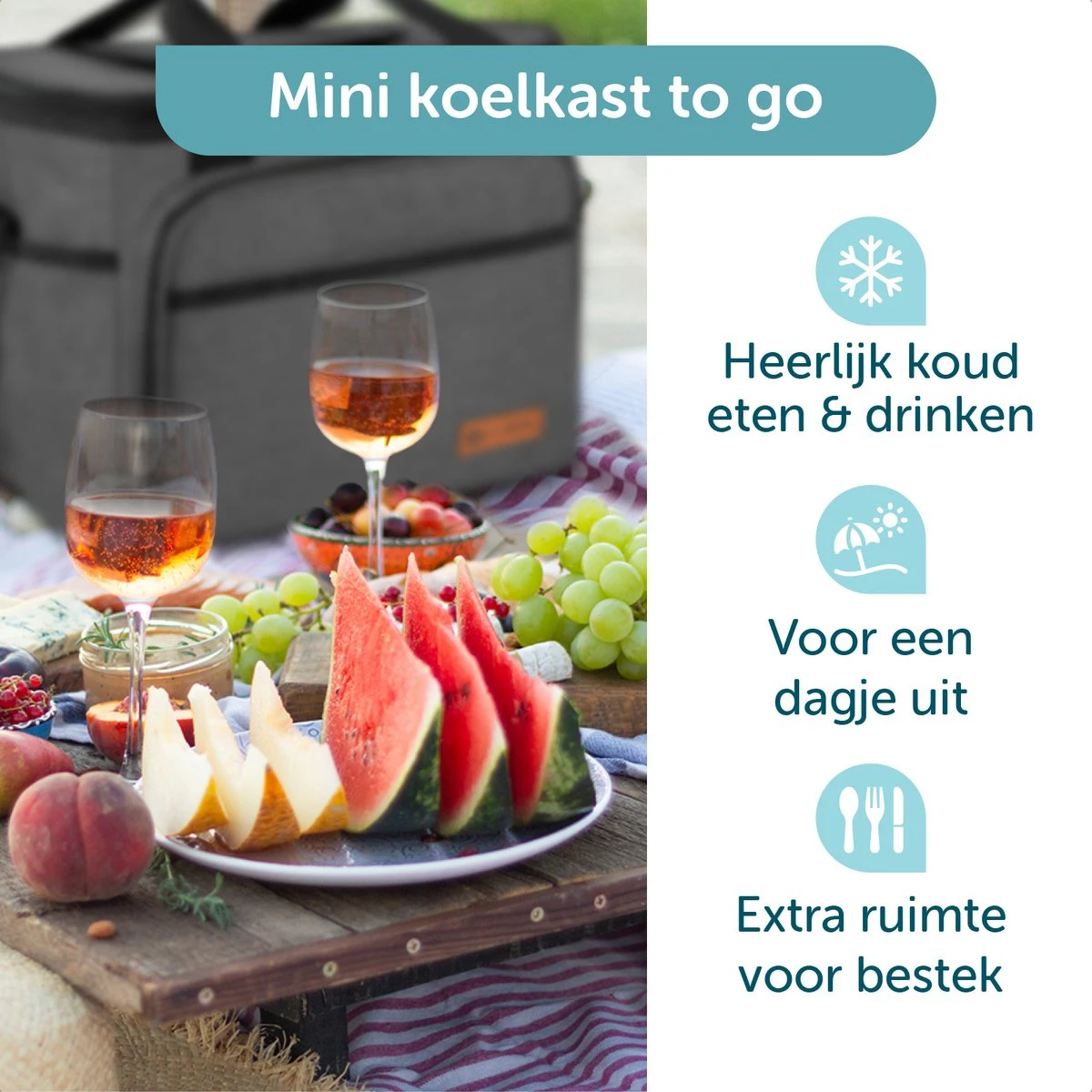 ForDig Koeltas L Zwart (15 Liter) - Gemaakt Van 600D Polyester Met PEVA-Voering - Ruimte Voor 20 Blikjes Of 10 Halve Liter Flessen - Opvouwbaar Koel Tas Met Easy-Acces Flap - Ruimte Voor Bestek - Picknick Cool Bag - Coolerbag - Grote Cooler 3 ForDig Koeltas L Zwart (15 Liter) - Gemaakt Van 600D Polyester Met PEVA-Voering - Ruimte Voor 20 Blikjes Of 10 Halve Liter Flessen - Opvouwbaar Koel Tas Met Easy-Acces Flap - Ruimte Voor Bestek - Picknick Cool Bag - Coolerbag - Grote Cooler - Afbeelding 3