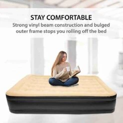 Merkloos Avenli 88030 Hoog Verhoogd Gevlokt Luchtbed | Queensize | Ingebouwde Pompen | Snelle En Gemakkelijke Inflatie -Home Furniture Shop 1200x1200 348