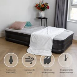 BluMill Eenpersoons Luchtbed - Met Ingebouwde Pomp - Luchtbed Zelfopblazend - Incl. Draagtas - 191x99x36 Cm -Home Furniture Shop 1200x1200 362