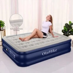 OlarHike Queen Size Luchtmatras Met Geïntegreerde Elektrische Pomp, Zelfopblazend Luchtbed, Voor 2 Personen, Premium Gastenbed, Opblaasbaar Matras Voor Camping Of Thuisgebruik, 203 X 152 X 46 Cm -Home Furniture Shop 1200x1200 448