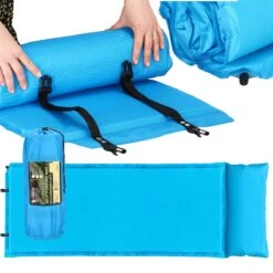 Springos Slaapmat | Zelfopblazend | 186 Cm | Inclusief Hoes & Hoofdkussen | Lichtblauw -Home Furniture Shop 1200x1200 462