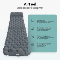 AirFeel Opblaasbaar Slaapmatje - Ingebouwde Pomp En Kussen - Lichtgewicht - 196 X 60 X 6cm - Gray -Home Furniture Shop 1200x1200 477