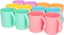 12x Stuks Plastic Drinkbekers Van Kunststof 350 Ml Multi-color - Limonade Bekers - Campingservies/picknickservies