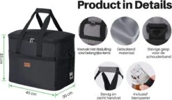 Packaway 4 Laags Geïsoleerde Koeltas - Lunchtas 40 Liter - Zwart -Home Furniture Shop 1200x699 1