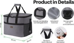 Packaway 4 Laags Geïsoleerde Koeltas - Lunchtas 40 Liter - Grijs -Home Furniture Shop 1200x699
