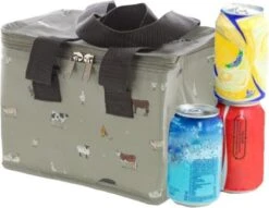 Kleine Koeltas Voor Lunch Grijs Met Boerderij Dieren Print 16 X 21 X 14 Cm 4,7 Liter - Koeltassen -Home Furniture Shop 1200x928