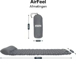 AirFeel Opblaasbaar Slaapmatje - Ingebouwde Pomp En Kussen - Lichtgewicht - 196 X 60 X 6cm - Gray -Home Furniture Shop 1200x939 3